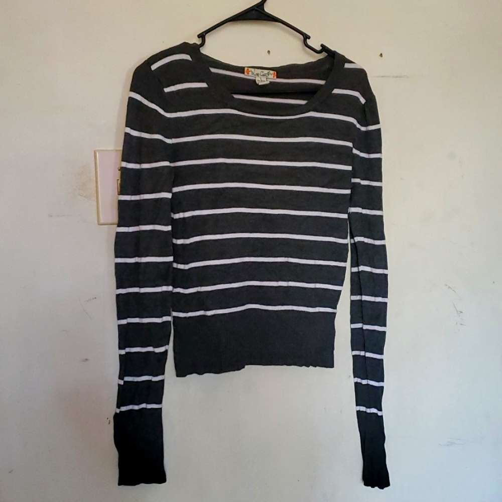 Ladies large love change striped shirt